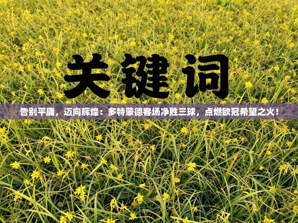 告别平庸,迈向辉煌:多特蒙德客场净胜三球,点燃欧冠希望之火! 第2张